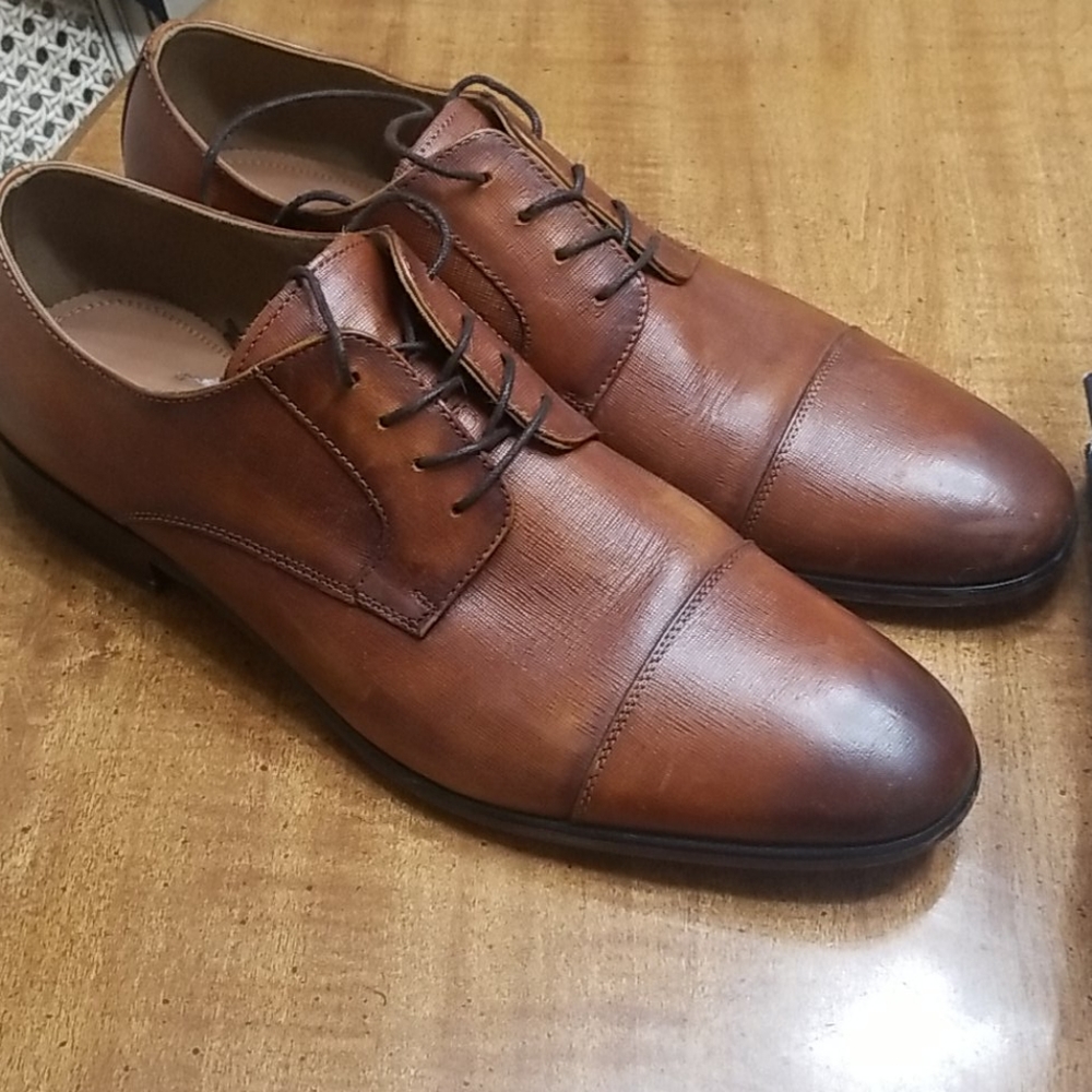 Aldo|Cognac Brown Leather Cap toe
